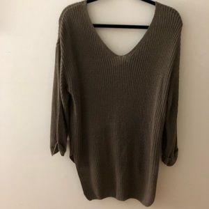 Brown High lo knitted sweater